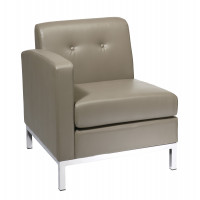 OSP Home Furnishings WST51LF-U22 Wall Street Single Armchair LAF. Smoke Faux Leather